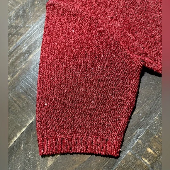 NWT MISA Los Angeles Darya Sparkle Sequin Crop Top in Lipstick Red Sz Medium